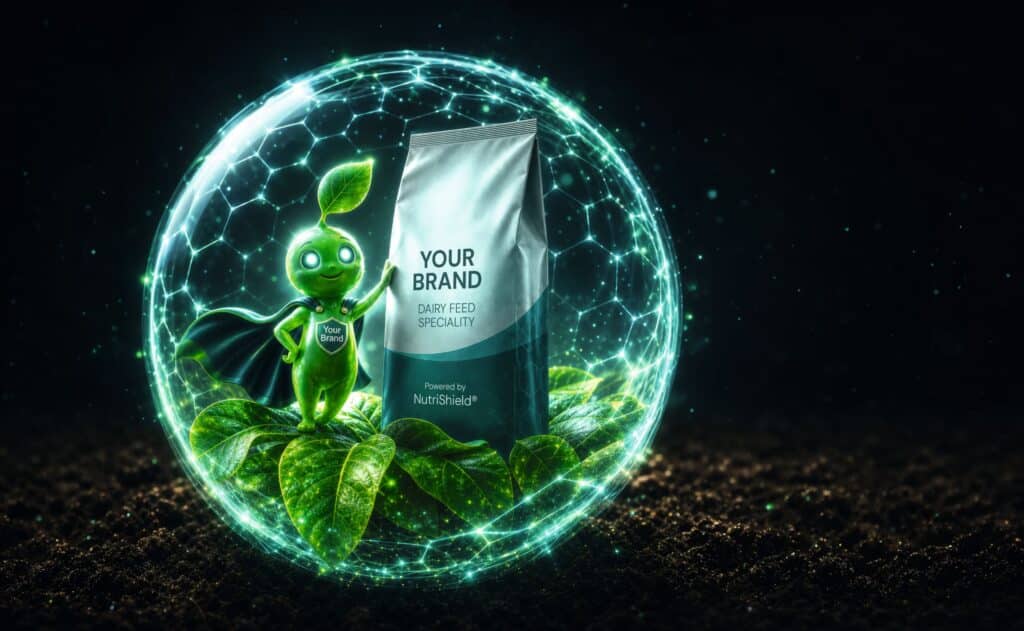 Designed to be a hero Grafik Nutri Shield mit Produkt von Bewital agri