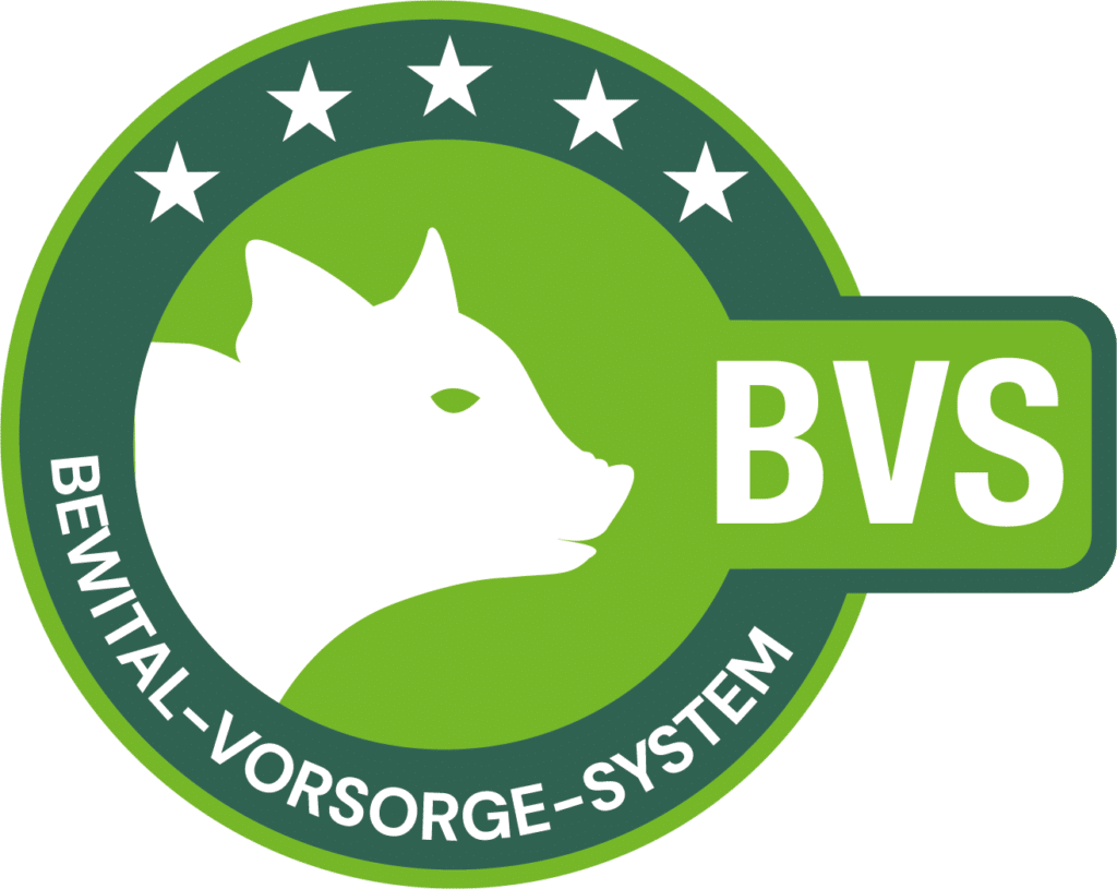 Green BEWITAL Prevention System (BVS) quality seal for piglets
